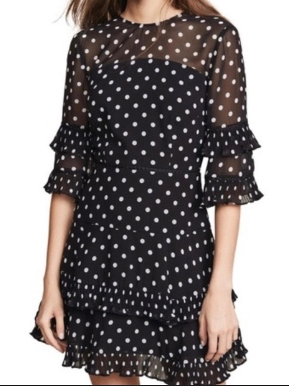 KEEPSAKE the label Black and White Polka Dot Tiered Ruffle Dress - Picture 2 of 8